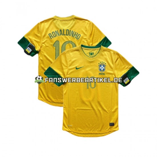 RONALDINHO 10 Retro 2012 Trikot Brasilien Herren Heimausrüstung Kurzarm