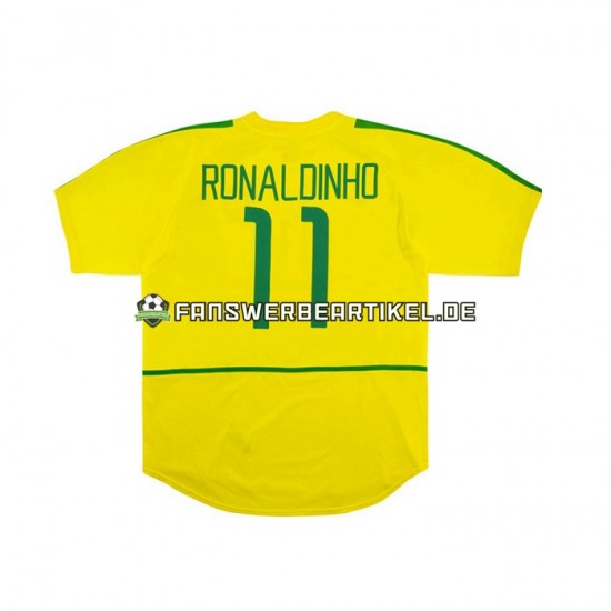 RONALDINHO 11 Retro 2002 Trikot Brasilien Herren Heimausrüstung Kurzarm