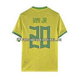 Vinicius Junior 20 Trikot Brasilien Herren Heimausrüstung WM 2022 Kurzarm