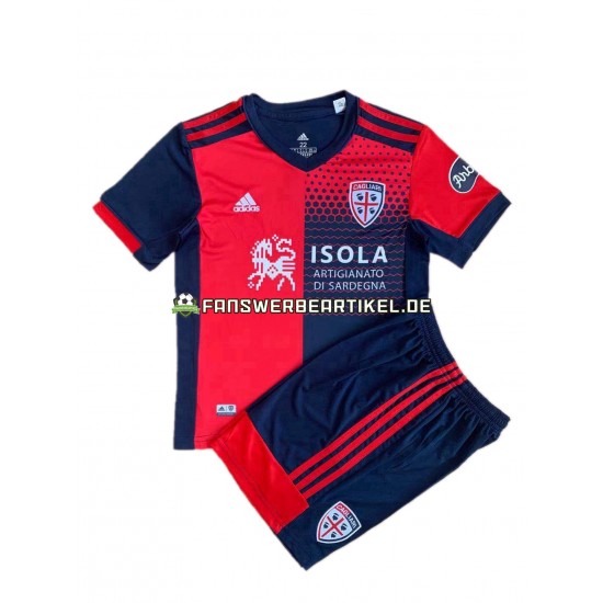 Trikot Cagliari Kinder Heimausrüstung 2021-2022 Kurzarm