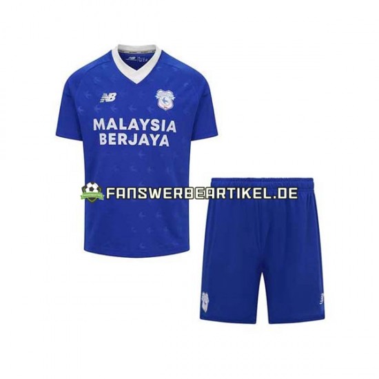 Trikot Cardiff City Kinder Heimausrüstung 2022-2023 Kurzarm