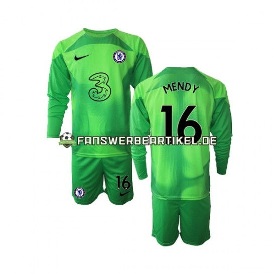 Edouard Mendy 16 Torwart Trikot Chelsea Kinder Ausweich ausrüstung 2022-2023 Langarm