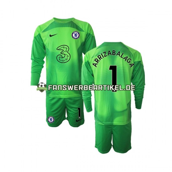 Kepa Arrizabalaga 1 Torwart Trikot Chelsea Kinder Ausweich ausrüstung 2022-2023 Langarm