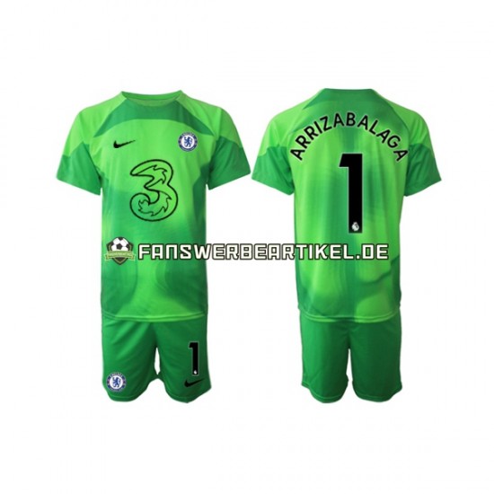 Kepa Arrizabalaga 1 Torwart Trikot Chelsea Kinder Ausweich ausrüstung 2022-2023 Kurzarm