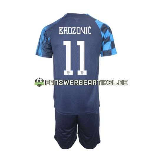 Brozovic 11 Trikot Kroatien Kinder Auswärtsausrüstung WM 2022 Kurzarm