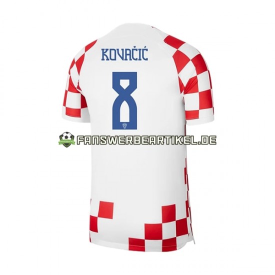 Kovacic 8 Trikot Kroatien Herren Heimausrüstung WM 2022 Kurzarm