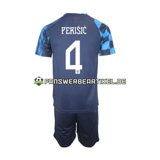 Perisic 4 Trikot Kroatien Kinder Auswärtsausrüstung WM 2022 Kurzarm