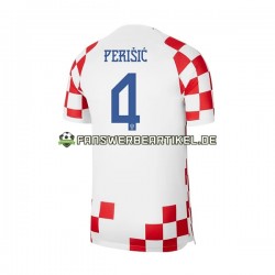 Perisic 4 Trikot Kroatien Herren Heimausrüstung WM 2022 Kurzarm