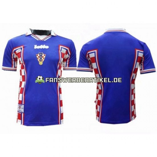 Retro 1998 Trikot Kroatien Herren Auswärtsausrüstung Kurzarm