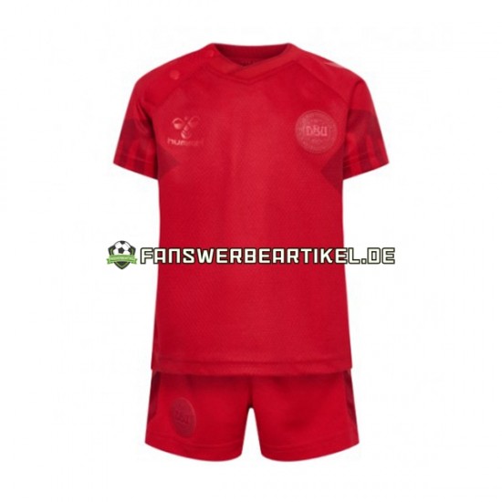 Trikot Dänemark Kinder Heimausrüstung WM 2022 Kurzarm