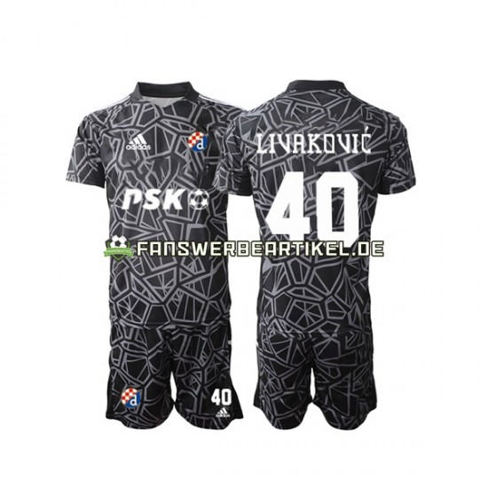 Livakovic 40 Torwart Trikot Dinamo Zagreb Kinder Heimausrüstung 2022-2023 Kurzarm