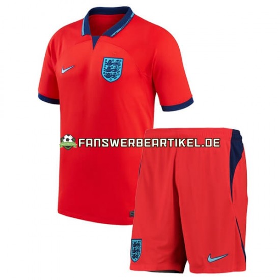 Trikot England Kinder Auswärtsausrüstung WM 2022 Kurzarm