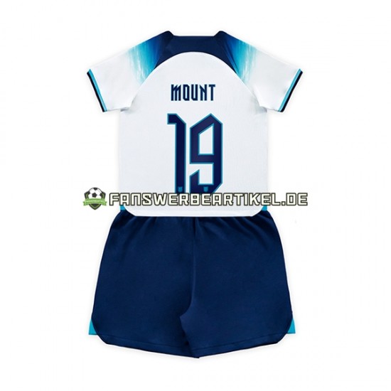 Mount 19 Trikot England Kinder Heimausrüstung WM 2022 Kurzarm