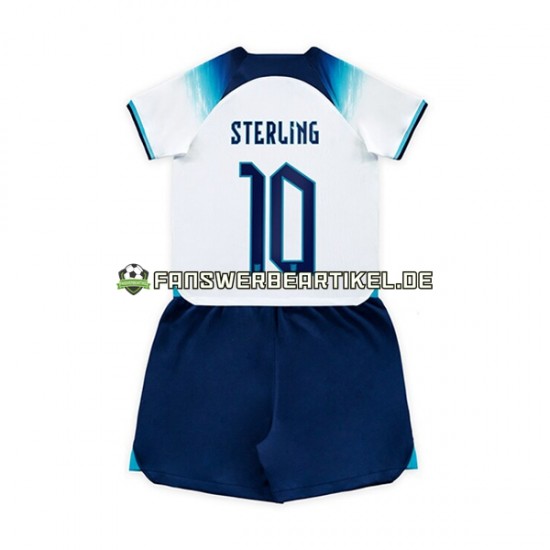 Sterling 10 Trikot England Kinder Heimausrüstung WM 2022 Kurzarm