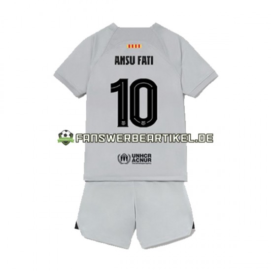 Ansu Fat 10 Trikot FC Barcelona Kinder Ausweich ausrüstung 2022-2023 Kurzarm