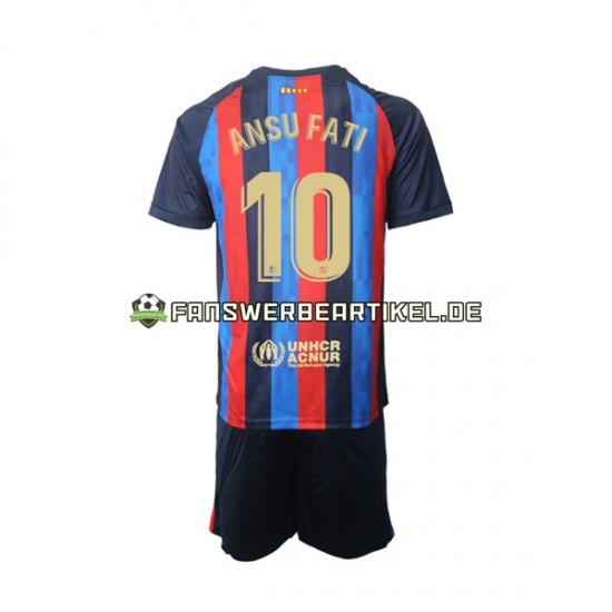 Ansu Fati 10 Trikot FC Barcelona Kinder Heimausrüstung 2022-2023 Kurzarm