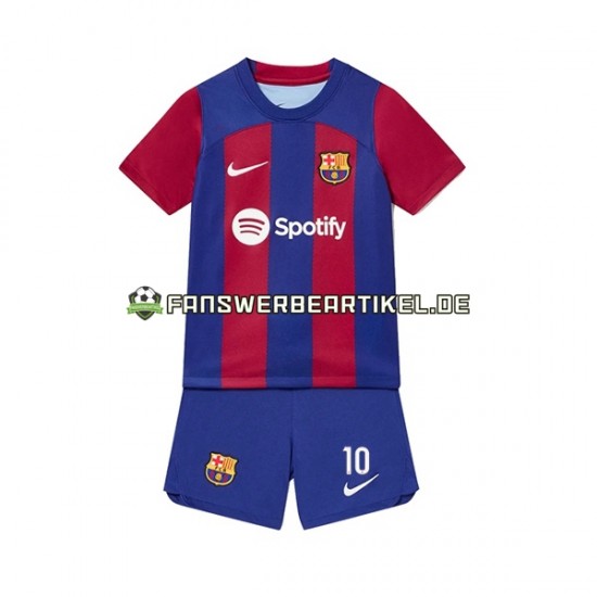 Ansu Fati 10 Trikot FC Barcelona Kinder Heimausrüstung 2023-2024 Kurzarm