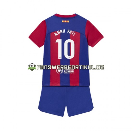 Ansu Fati 10 Trikot FC Barcelona Kinder Heimausrüstung 2023-2024 Kurzarm