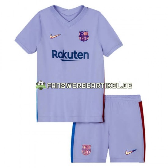 Trikot FC Barcelona Kinder Auswärtsausrüstung 2021-2022 Kurzarm