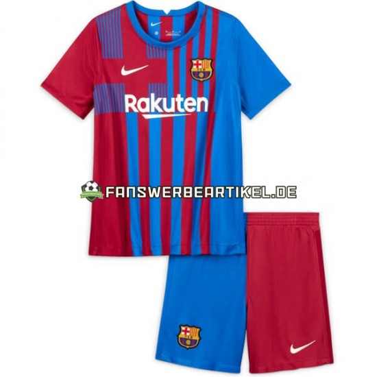 Trikot FC Barcelona Kinder Heimausrüstung 2021-2022 Kurzarm