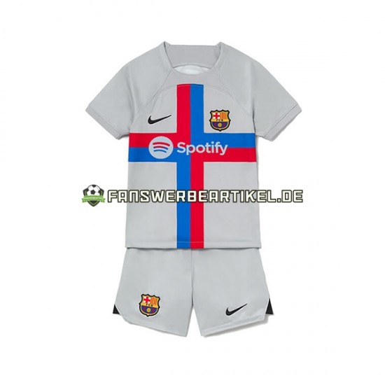 Trikot FC Barcelona Kinder Ausweich ausrüstung 2022-2023 Kurzarm