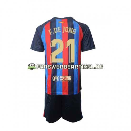 Frenkie de Jong 21 Trikot FC Barcelona Kinder Heimausrüstung 2022-2023 Kurzarm