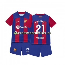 Frenkie de Jong 21 Trikot FC Barcelona Kinder Heimausrüstung 2023-2024 Kurzarm