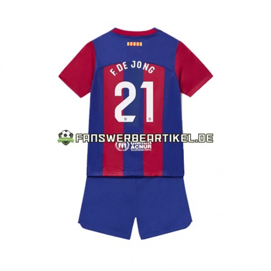 Frenkie de Jong 21 Trikot FC Barcelona Kinder Heimausrüstung 2023-2024 Kurzarm