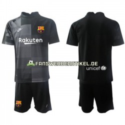 Torwart Trikot FC Barcelona Kinder Auswärtsausrüstung 2021-2022 Kurzarm