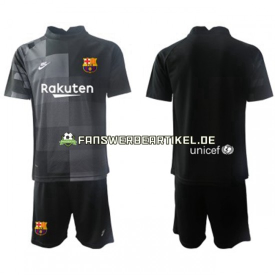 Torwart Trikot FC Barcelona Kinder Auswärtsausrüstung 2021-2022 Kurzarm