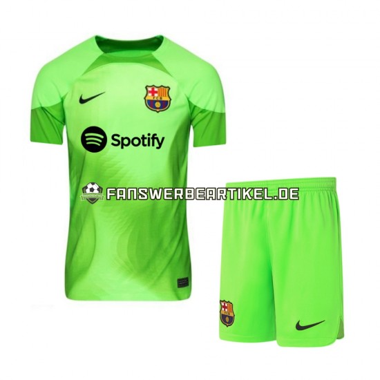 Torwart Trikot FC Barcelona Kinder Heimausrüstung 2022-2023 Kurzarm