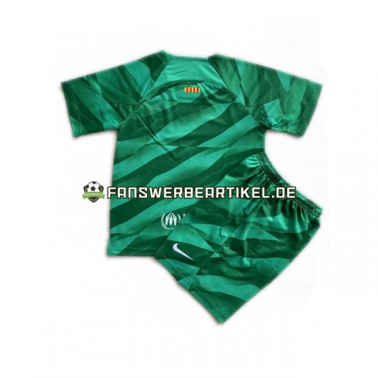 Torwart Trikot FC Barcelona Kinder Heimausrüstung 2023-2024 Kurzarm