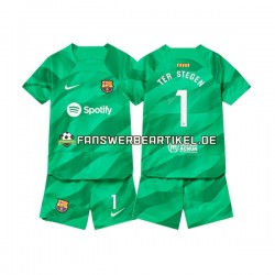 Ter Stegen 1 Torwart Trikot FC Barcelona Kinder Heimausrüstung 2023-2024 Kurzarm