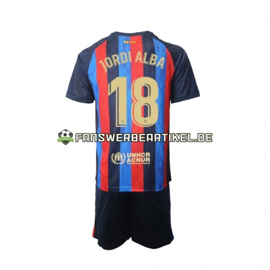 Jordi Alba 18 Trikot FC Barcelona Kinder Heimausrüstung 2022-2023 Kurzarm