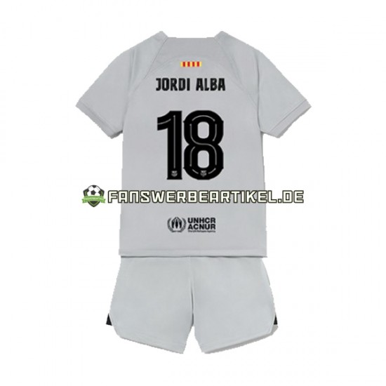 Jordi Alba 18 Trikot FC Barcelona Kinder Ausweich ausrüstung 2022-2023 Kurzarm