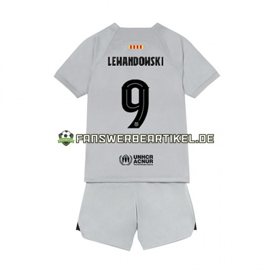 Lewandowski 9 Trikot FC Barcelona Kinder Ausweich ausrüstung 2022-2023 Kurzarm