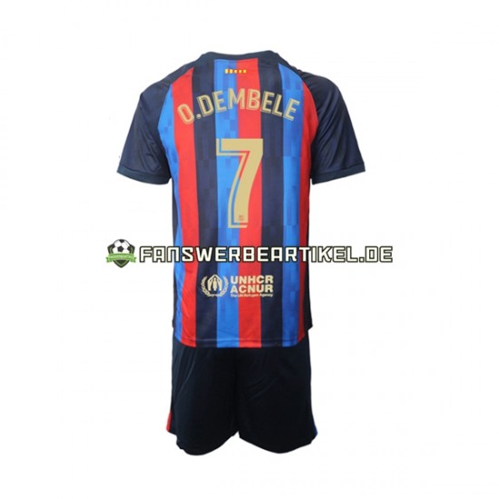 Ousmane Dembele 7 Trikot FC Barcelona Kinder Heimausrüstung 2022-2023 Kurzarm