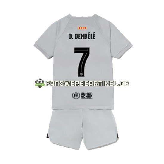 Ousmane Dembele 7 Trikot FC Barcelona Kinder Ausweich ausrüstung 2022-2023 Kurzarm