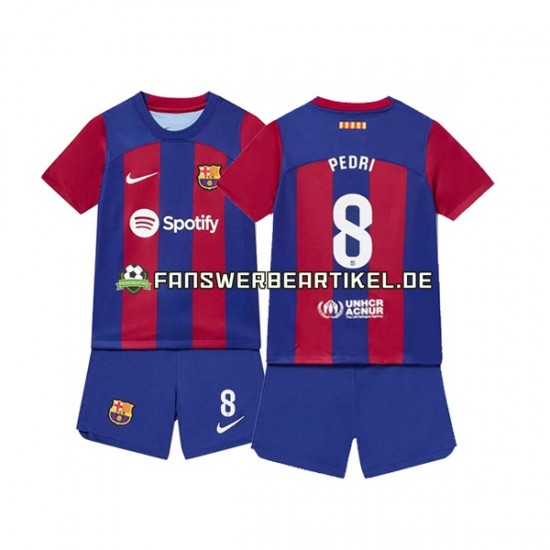 Pedri 8 Trikot FC Barcelona Kinder Heimausrüstung 2023-2024 Kurzarm