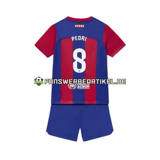 Pedri 8 Trikot FC Barcelona Kinder Heimausrüstung 2023-2024 Kurzarm