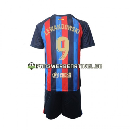 Robert Lewandowski 9 Trikot FC Barcelona Kinder Heimausrüstung 2022-2023 Kurzarm