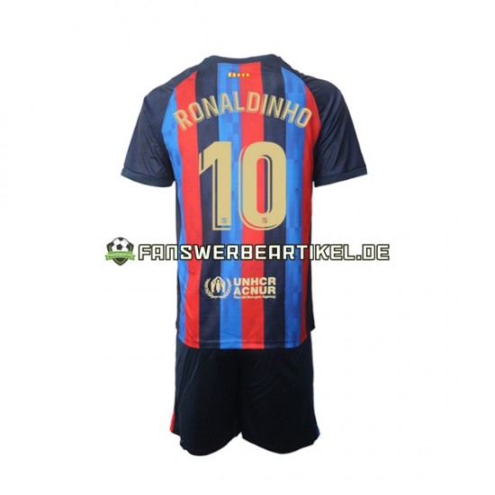 Ronaldinho 10 Trikot FC Barcelona Kinder Heimausrüstung 2022-2023 Kurzarm