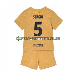 Sergio Busquets 5 Trikot FC Barcelona Kinder Auswärtsausrüstung 2022-2023 Kurzarm