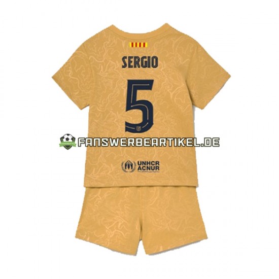 Sergio Busquets 5 Trikot FC Barcelona Kinder Auswärtsausrüstung 2022-2023 Kurzarm