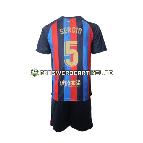 Sergio Busquets 5 Trikot FC Barcelona Kinder Heimausrüstung 2022-2023 Kurzarm