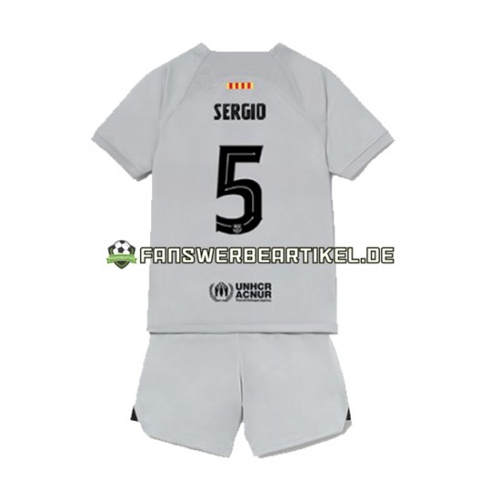 Sergio Busquets 5 Trikot FC Barcelona Kinder Ausweich ausrüstung 2022-2023 Kurzarm