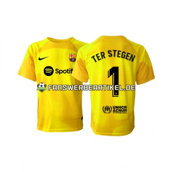 Ter Stegen 1 Torwart Trikot FC Barcelona Herren Viertes ausrüstung 2022-2023 Kurzarm