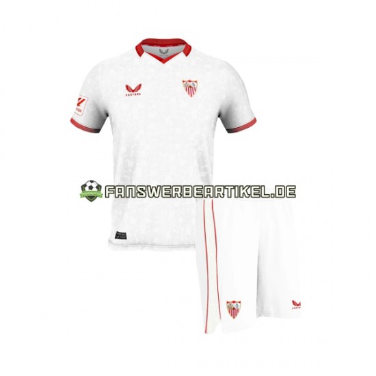 Trikot FC Sevilla Kinder Heimausrüstung 2023-2024 Kurzarm