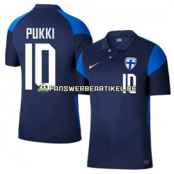 Teemu Pukki 10 Euro 2020 Trikot Finnland Herren Auswärtsausrüstung Kurzarm