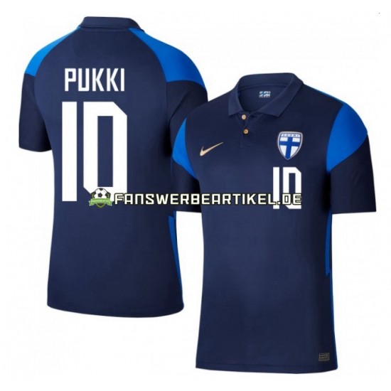 Teemu Pukki 10 Euro 2020 Trikot Finnland Herren Auswärtsausrüstung Kurzarm